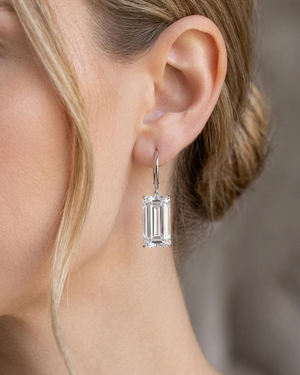 Emerald Cut Diamond Drop Earrings | 18.82tw