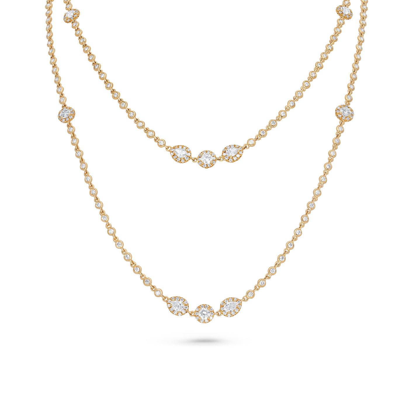 Round & Pear Shape Diamond Necklace