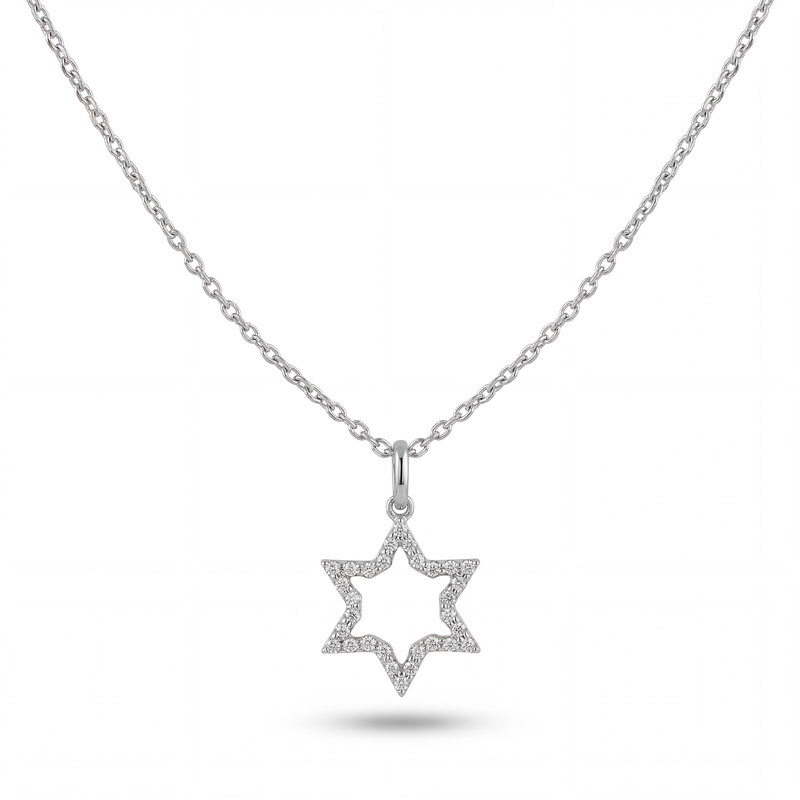 Open Diamond Star of David Pendant | .45tw