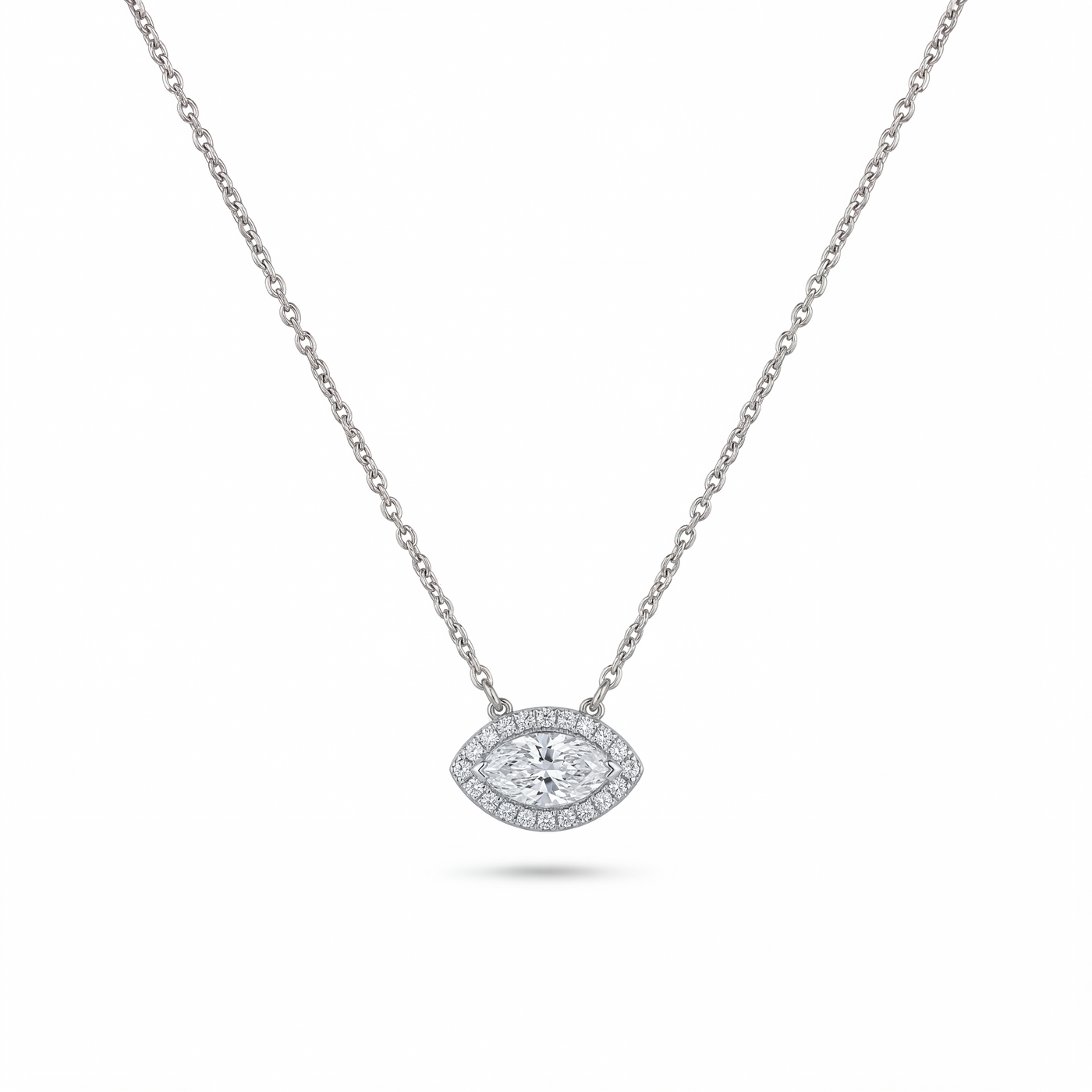 Marquise Diamond Halo Pendant | .70tw