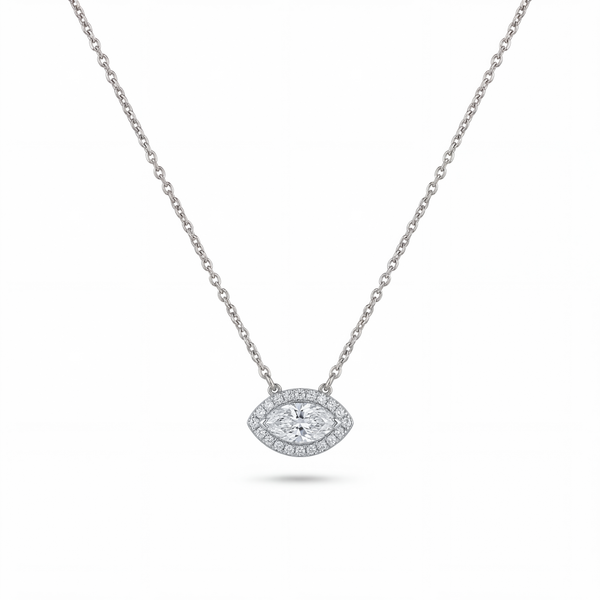 Marquise Diamond Halo Pendant | .70tw