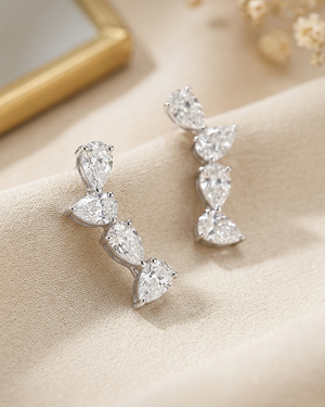 Pear Shape Diamond Ear Climbers | 2.42tw