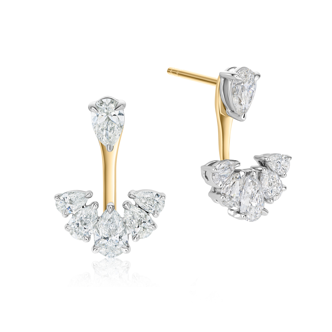 Pear Diamond Stud Earrings with Five Pear Enhancers | 2.16tw