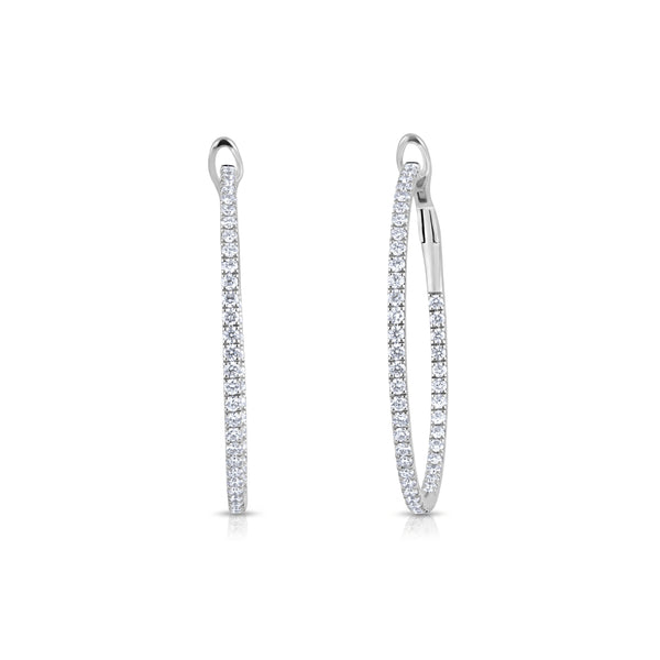 Large Inside Out Round Diamond Hoop Earrings | 1.83tw