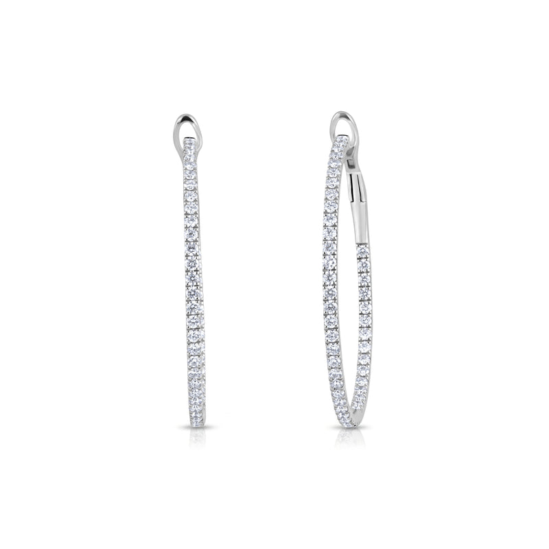 Large Inside Out Round Diamond Hoop Earrings | 1.83tw