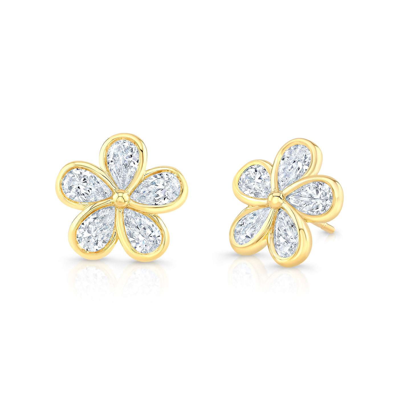 Pear Shape Diamond Flower Earrings | 10.07tw