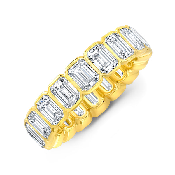 Emerald Cut Bezel Set Diamond Eternity Band | 3.40tw
