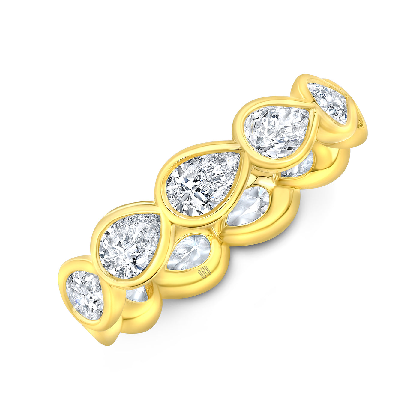 Bezel Set Pear Shape Diamond Eternity Band | 2.75tw