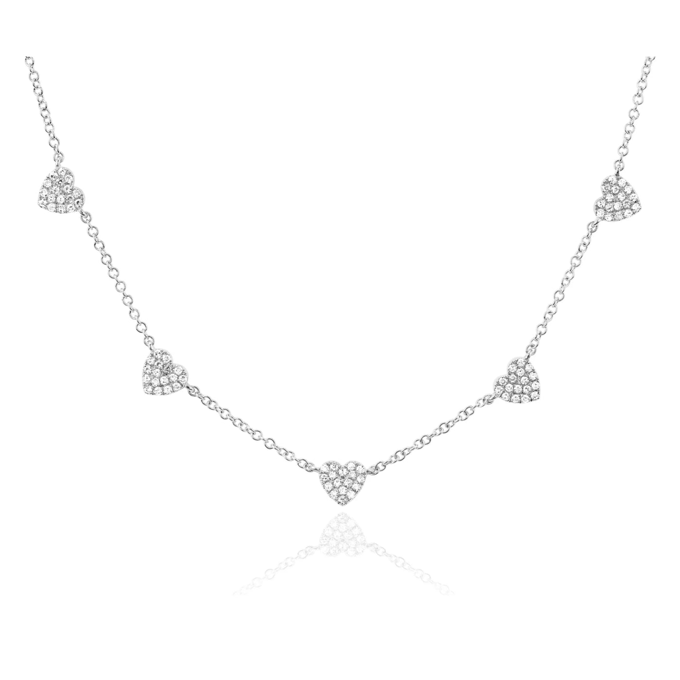 Small Pavé Diamond Heart Necklace | 0.22tw