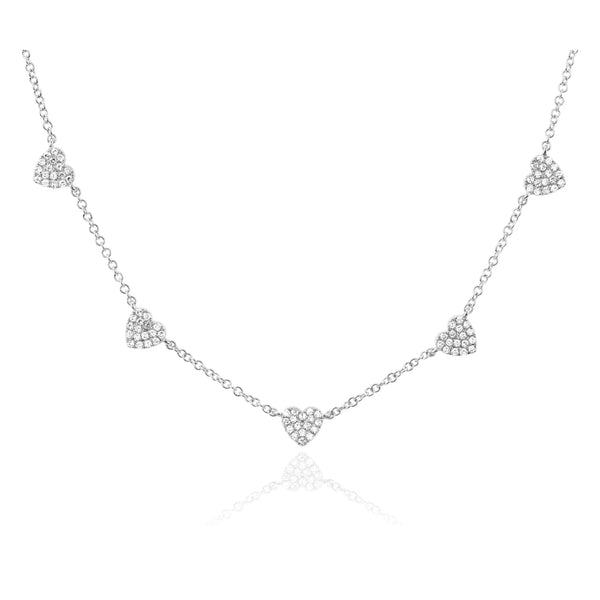 Small Pavé Diamond Heart Necklace | 0.22tw