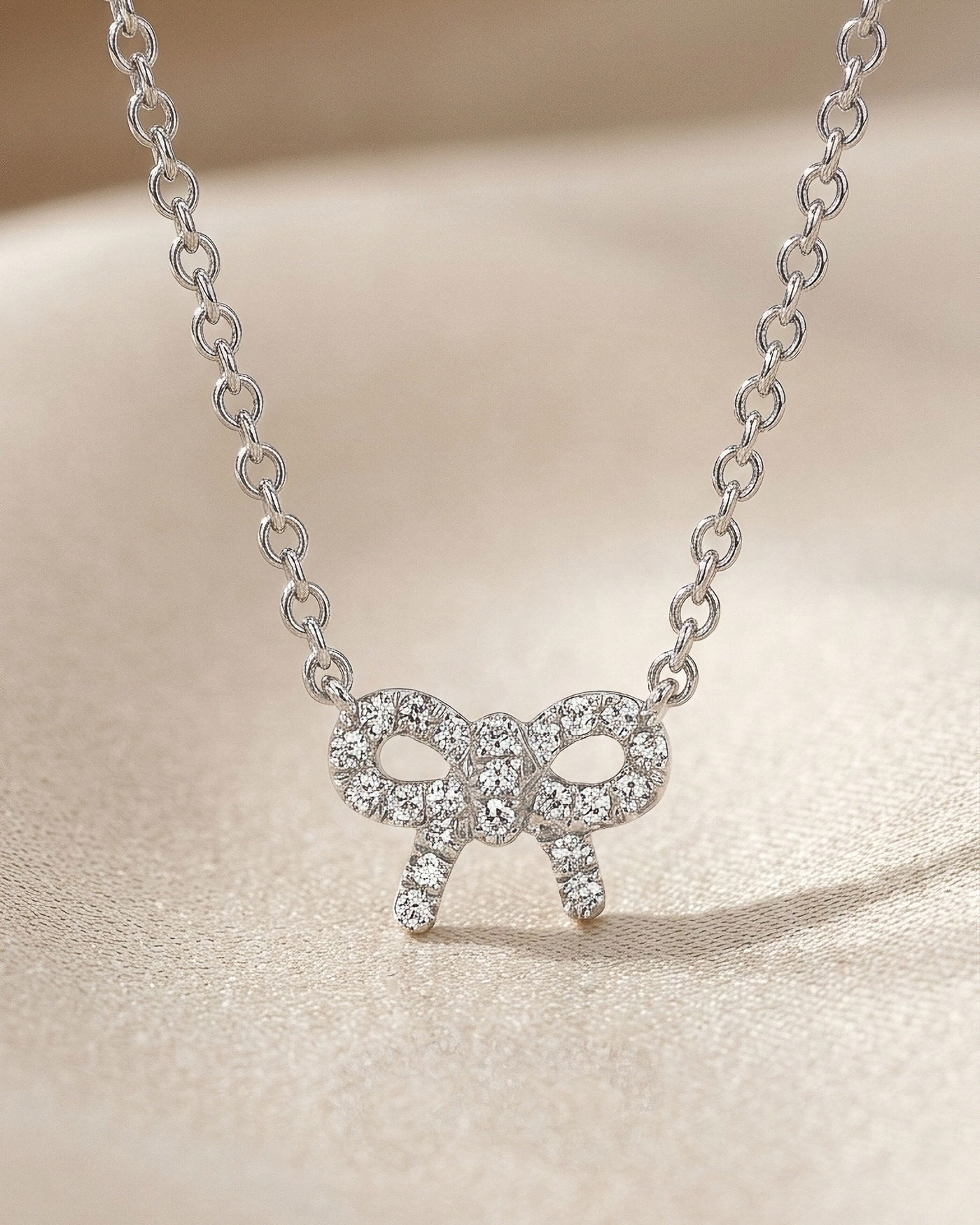 Mini Bow Diamond Necklace | .05tw