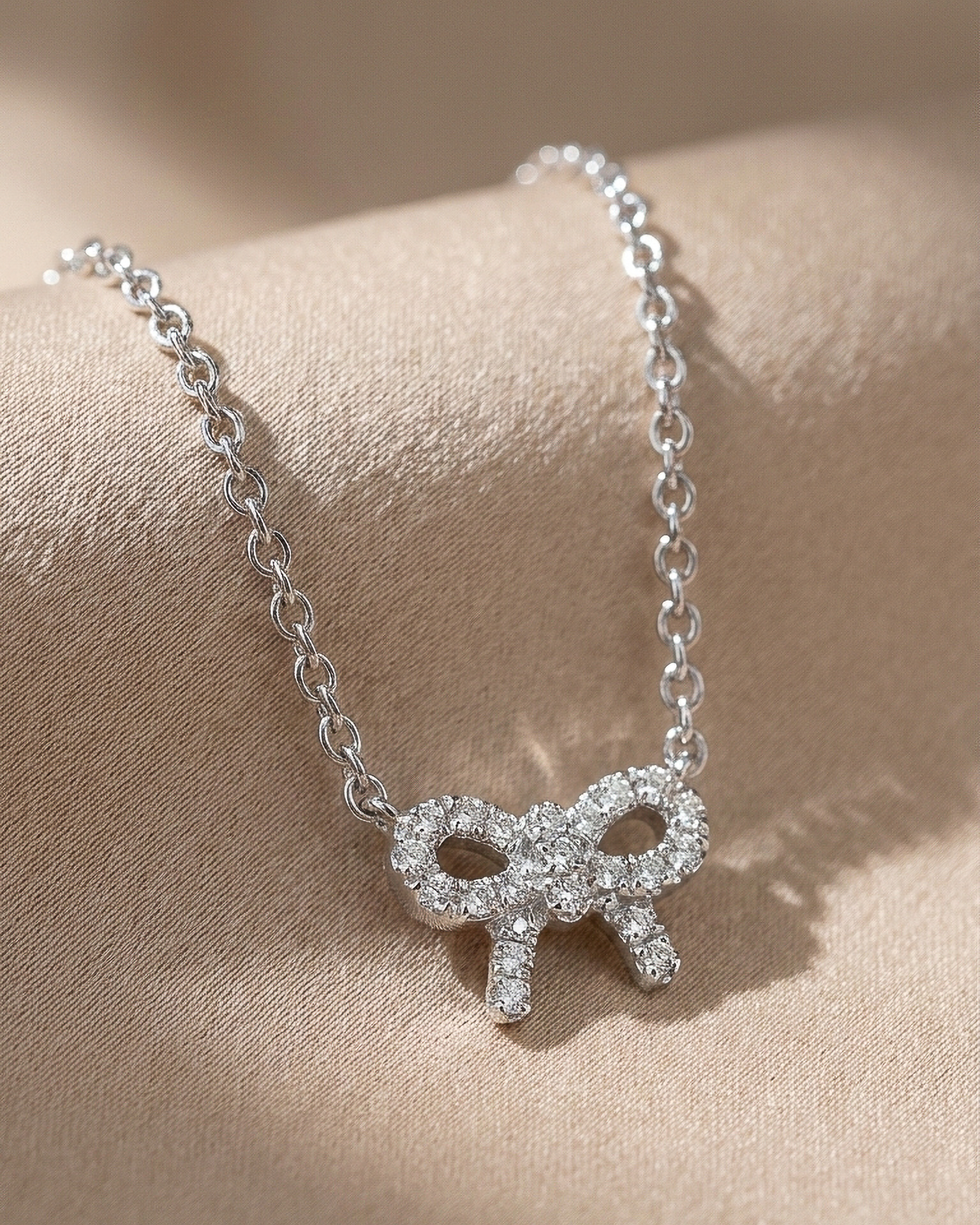 Mini Bow Diamond Necklace | .05tw