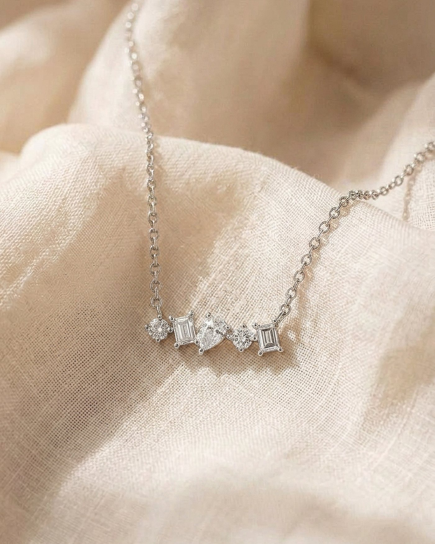 Mini Mixed Diamond Bar Necklace | 0.18tw