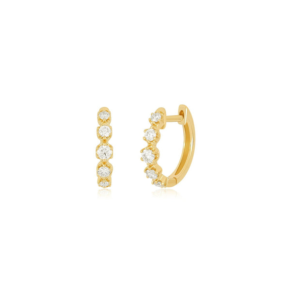 Round Diamond Huggie Earrings | 0.26tw
