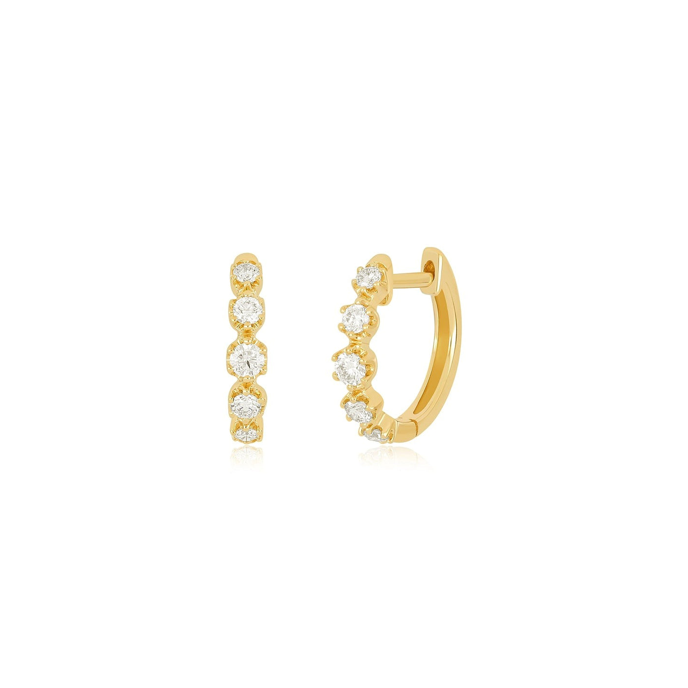 Round Diamond Huggie Earrings | 0.26tw