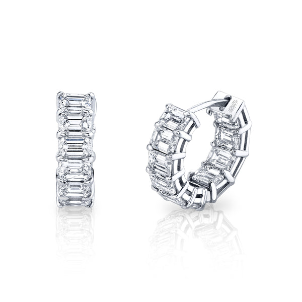 Emerald Cut Diamond Hoop Earrings | 4.06tw