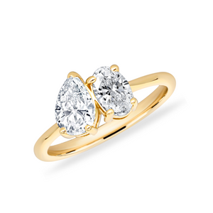 Toi et Moi Pear Shape & Oval Cut Diamond Ring | 1.20tw