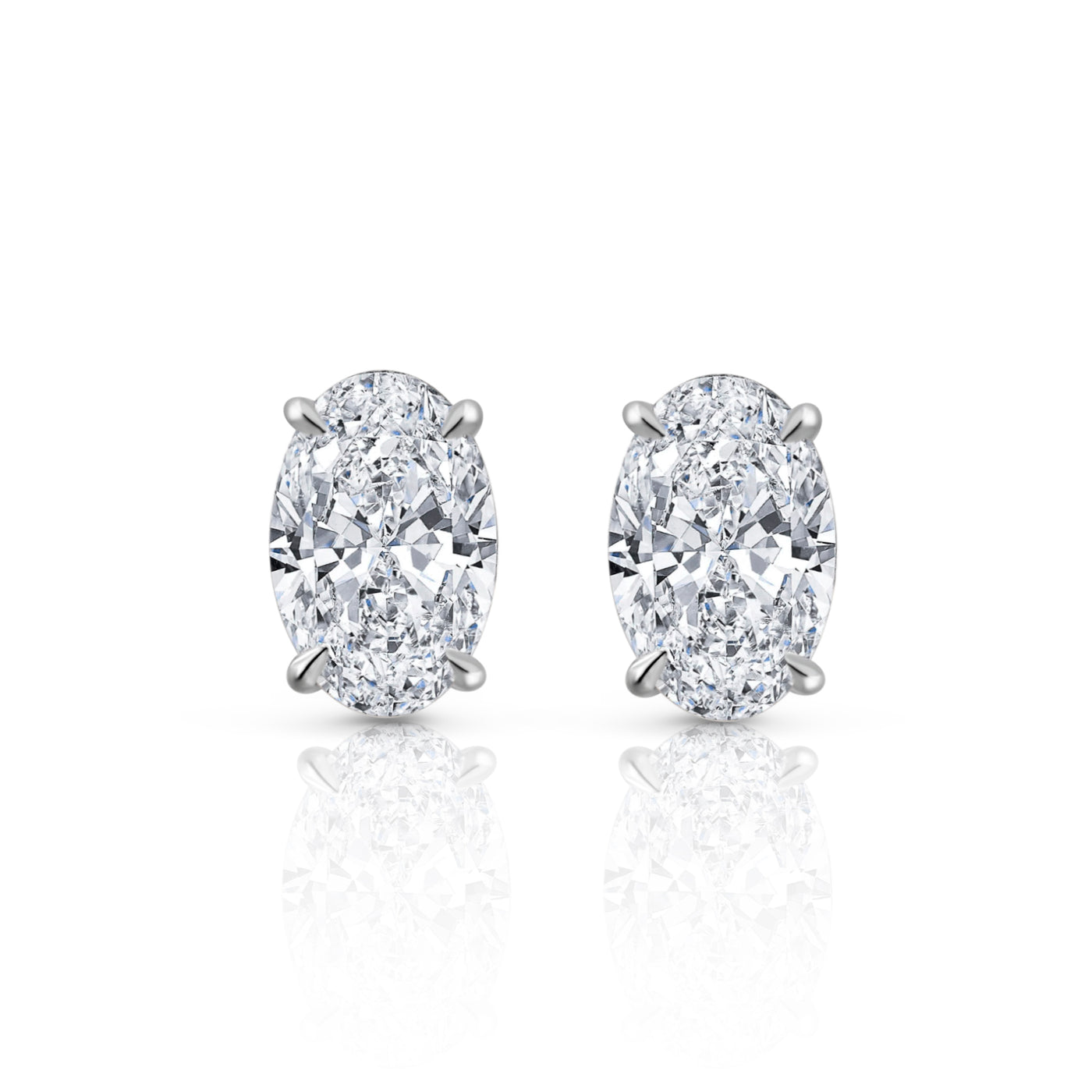 Oval Diamond Stud Earrings | 4.02tw