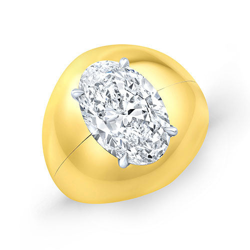 Oval Diamond Domed Ring | 5.01ct