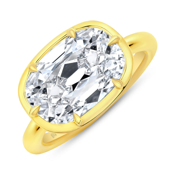 East-West Illusion Bezel Oval Modified Diamond Ring | 5.03ct
