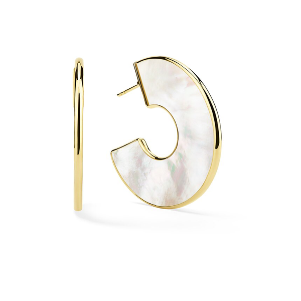 Mother of Pearl Cut Out Hoop Earrings