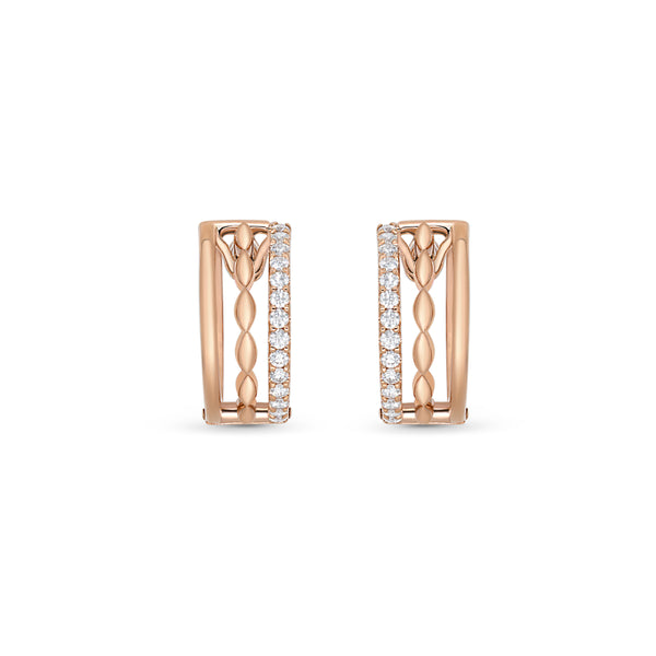 3 Row Diamond Hoop Earrings