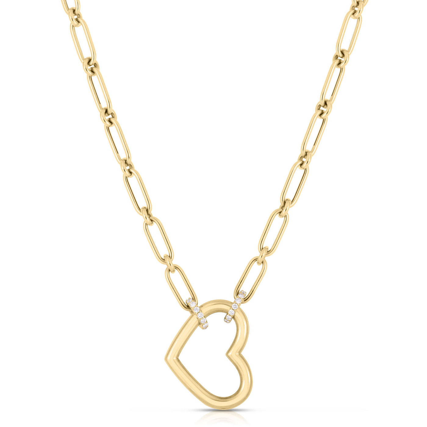 Cialoma Dangle Diamond Accent Open Heart Necklace | .09tw