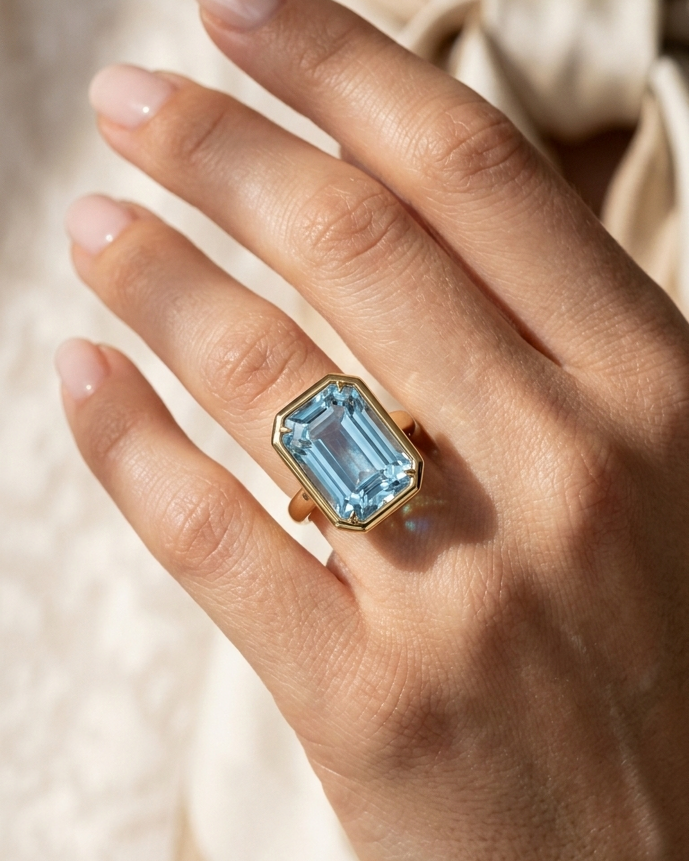 Emerald Cut Aquamarine Ring | 12.90ct
