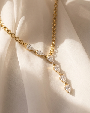 Pear Shape Diamond Y Necklace | 1.81tw