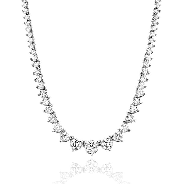 Graduated Round Diamond Tennis Necklace | 10.76tw