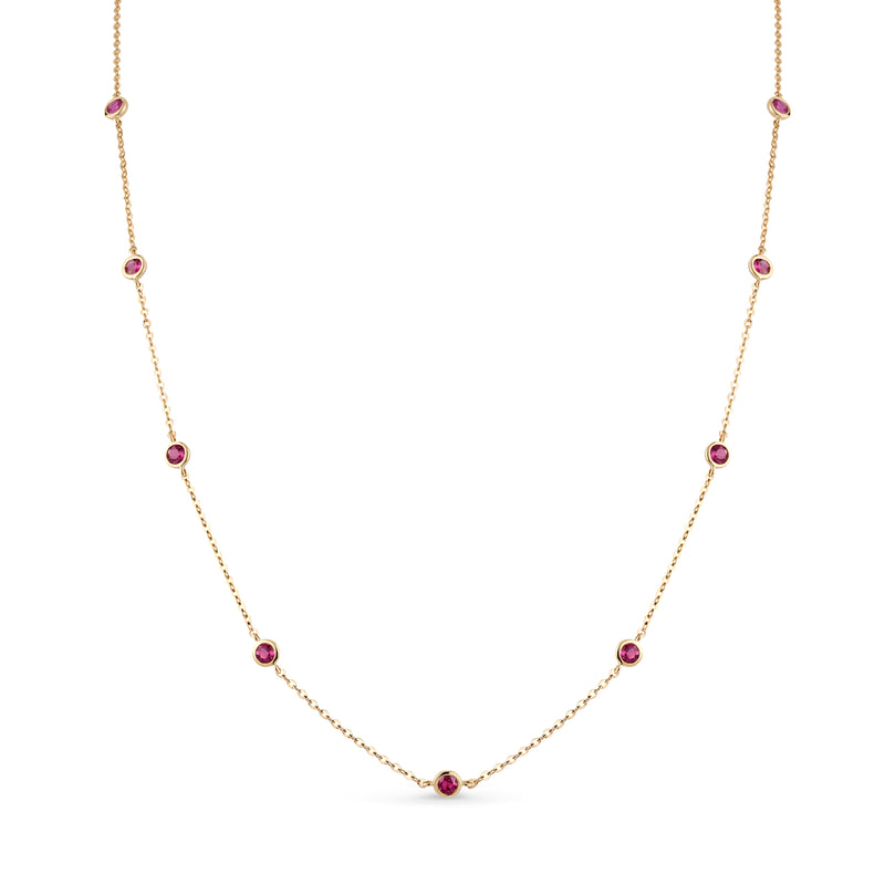 Bezel Set Ruby Necklace | 1.45tw
