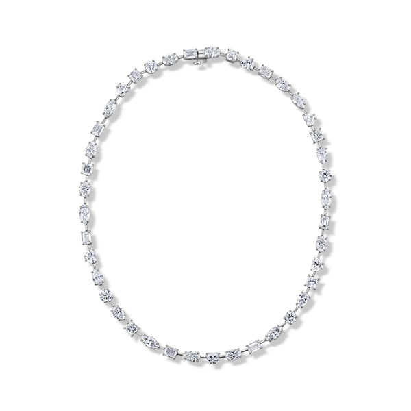 Mixed Shape Bar Tennis Necklace | 29.61tw