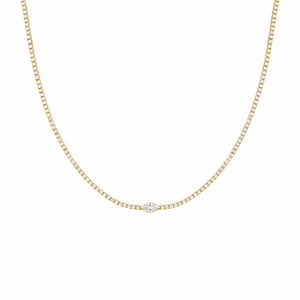 Marquise Center Diamond Tennis Necklace | 5.75tw
