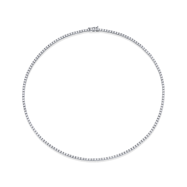 Round Diamond Tennis Necklace | 7.02tw