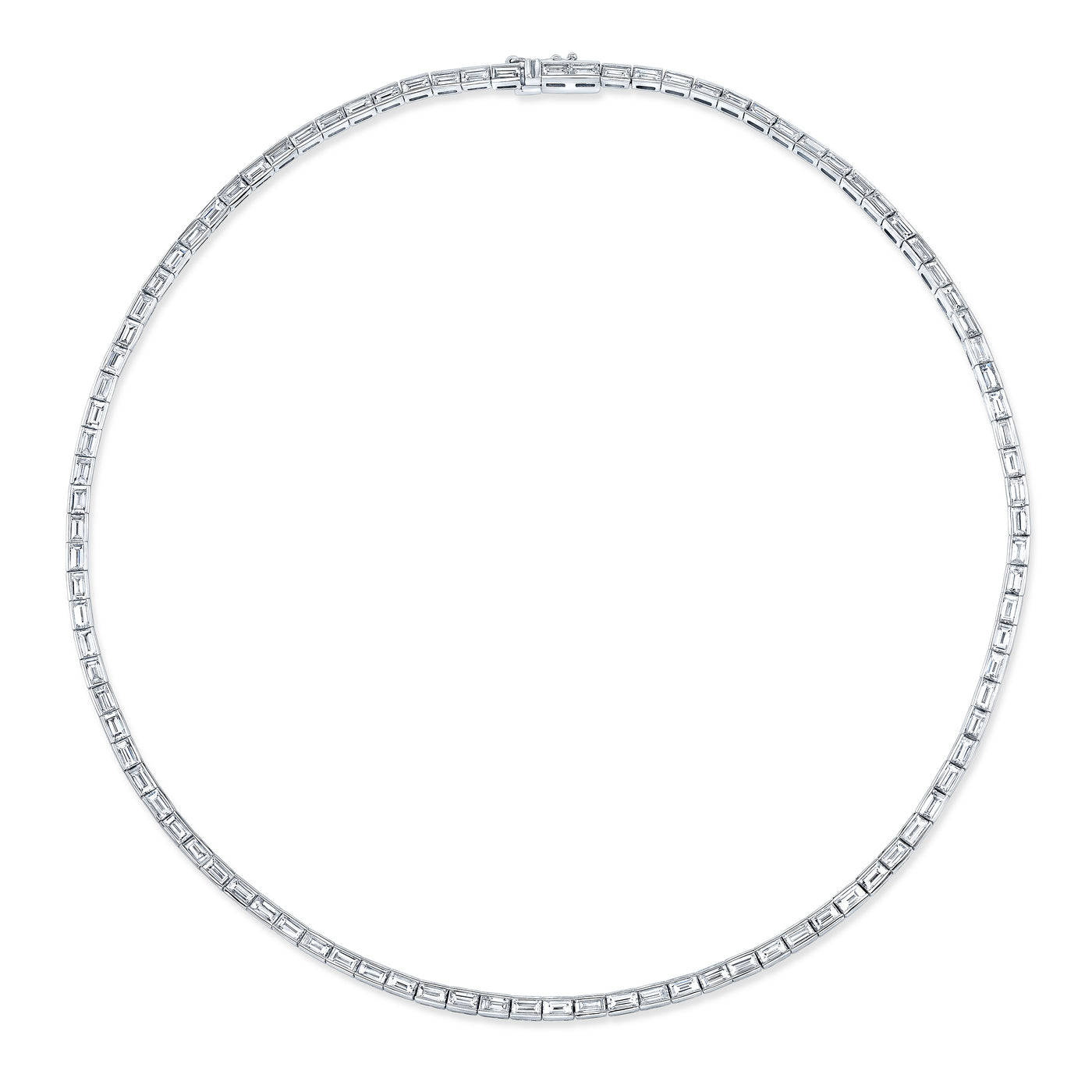 Baguette Diamond Tennis Necklace | 9.50tw