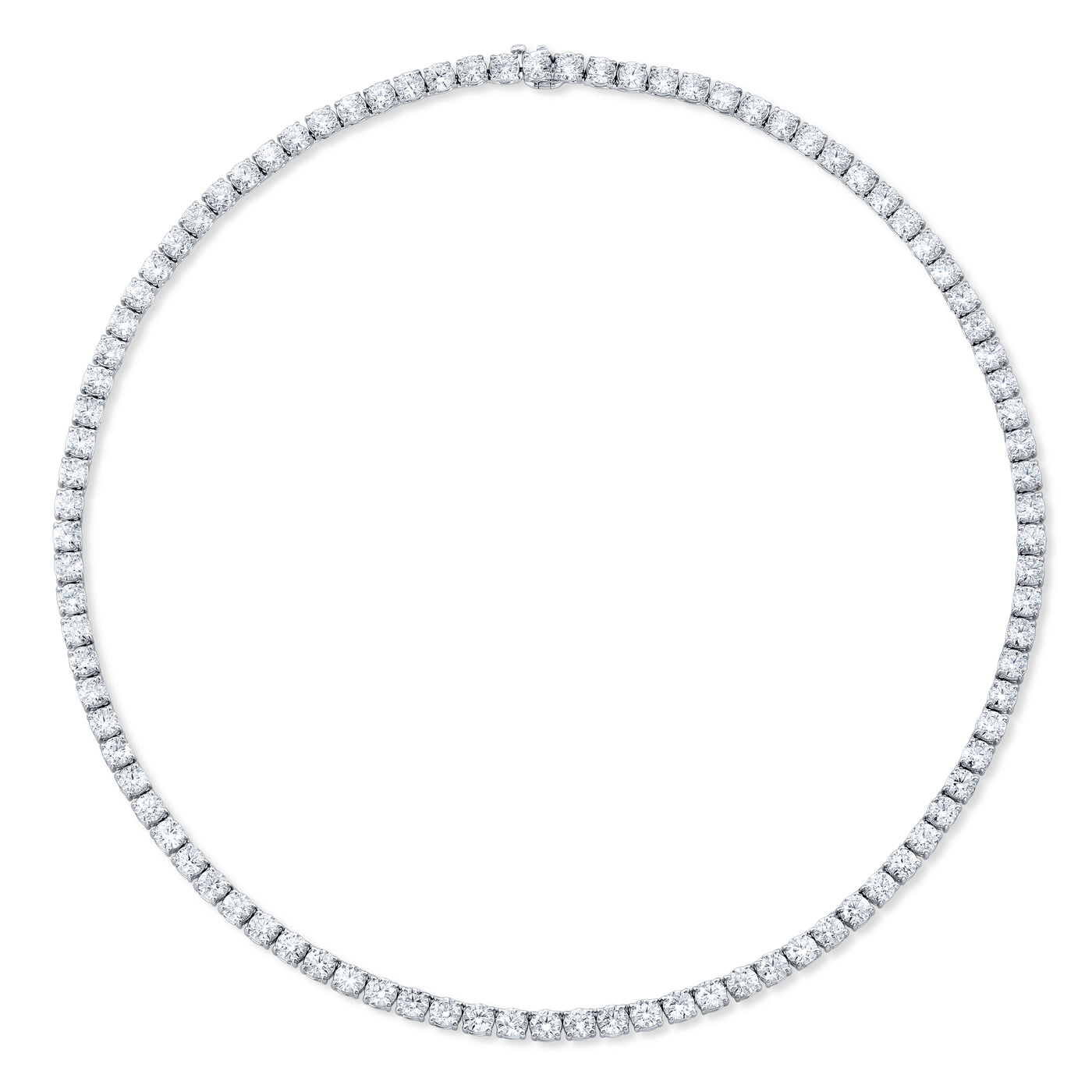 Round Brilliant Diamond Tennis Necklace | 20.70tw
