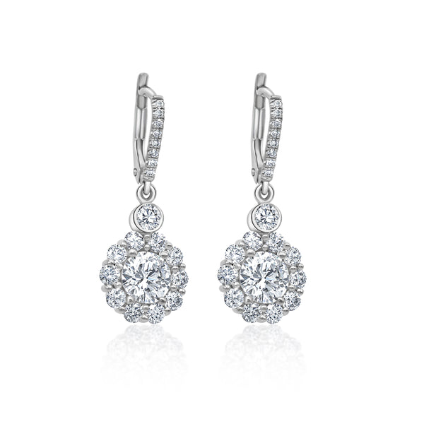 Round Diamond Cluster Earrings | 2.85tw