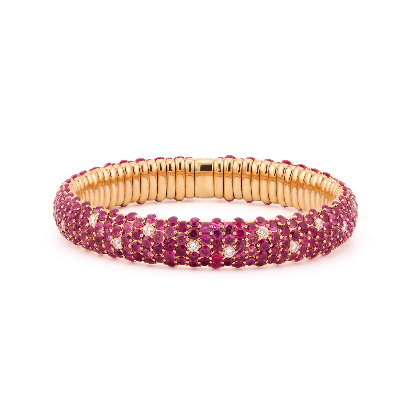 Pink Sapphire and Diamond Stretch Bracelet
