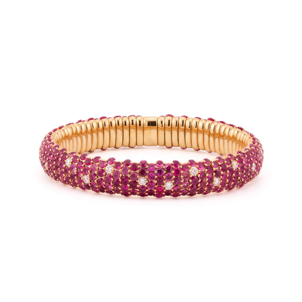 Pink Sapphire and Diamond Stretch Bracelet