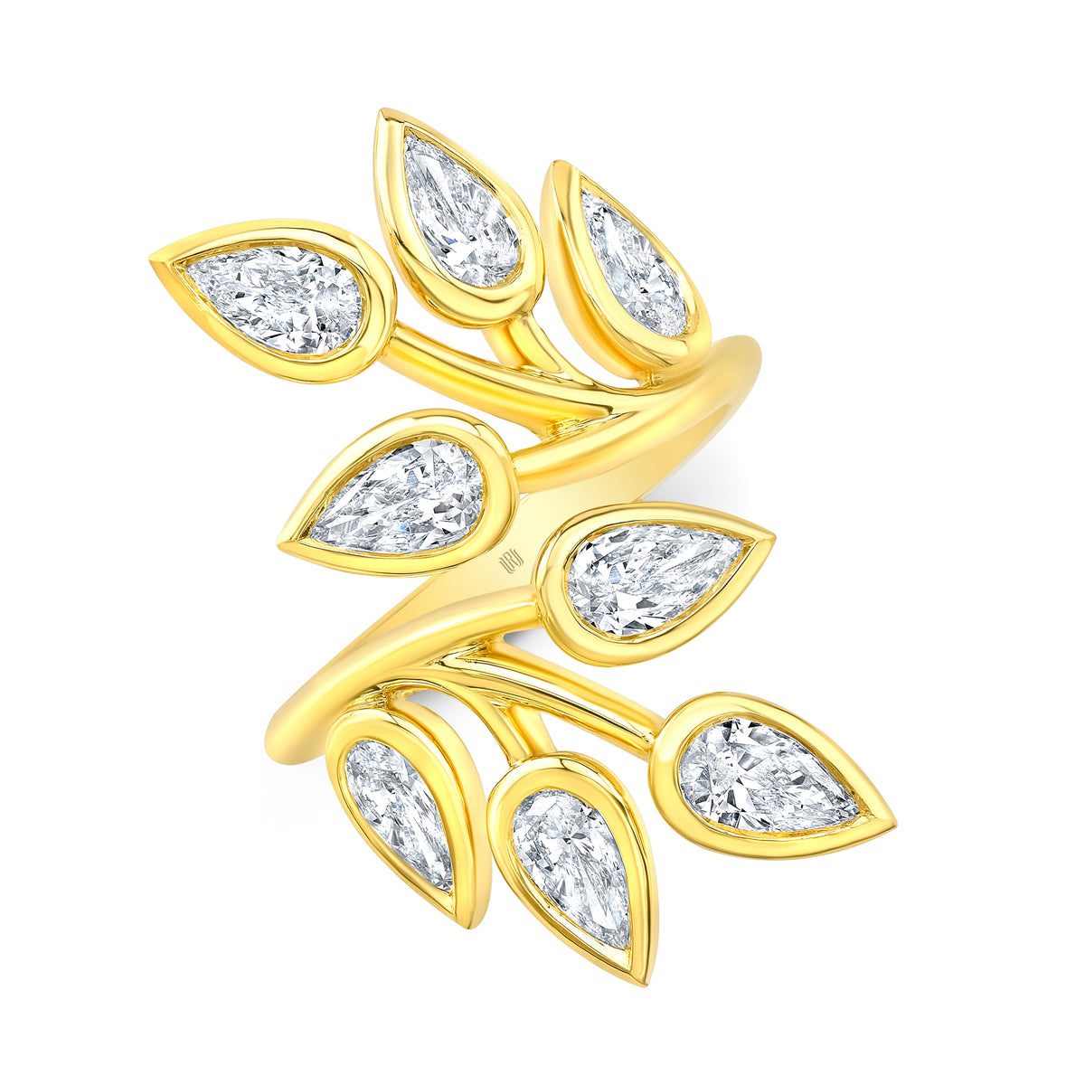 Pear Shape Diamond Leaf Bypass Ring | 2.04tw