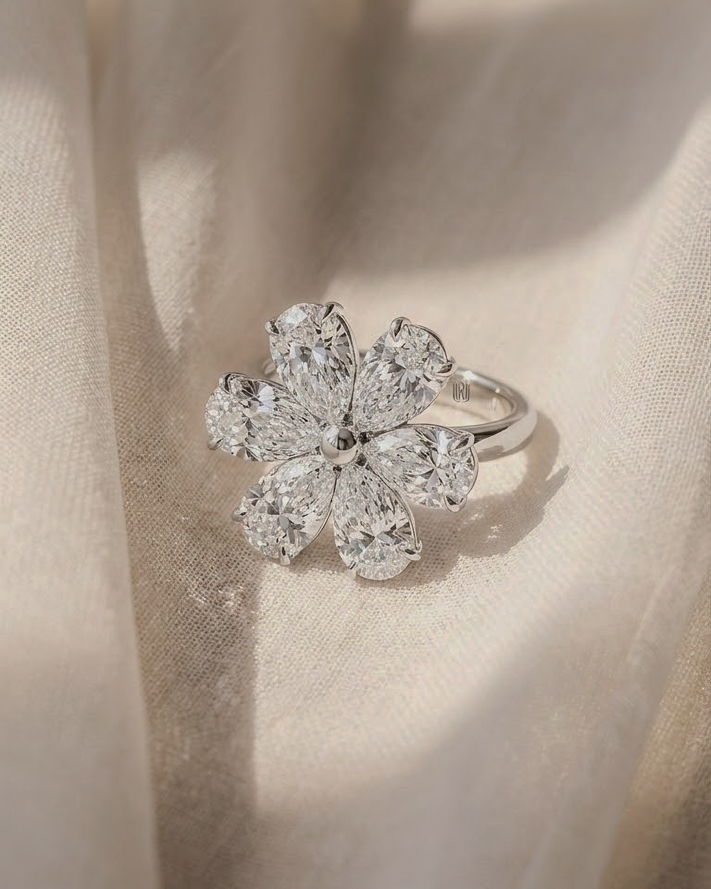 Pear Shape Diamond Flower Ring | 1.97tw