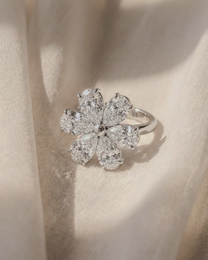 Pear Shape Diamond Flower Ring | 1.97tw