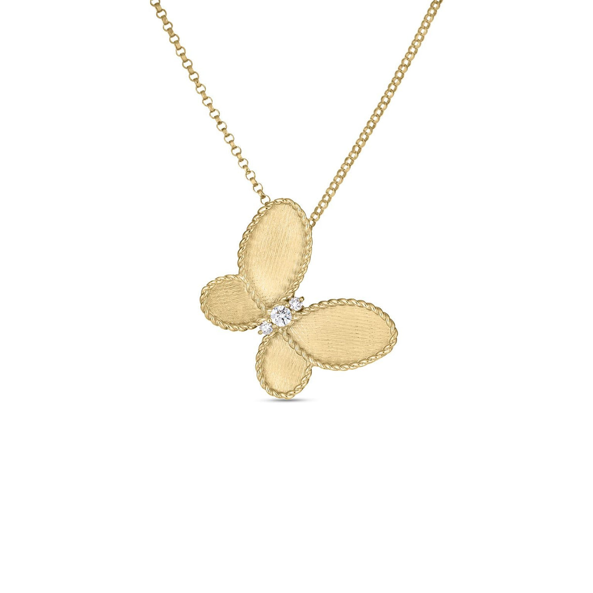 Jasmine Diamond & Satin Finish Butterfly Necklace