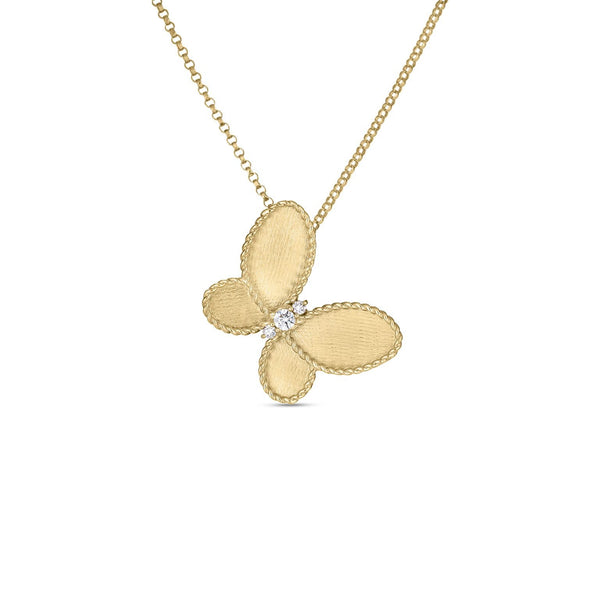 Jasmine Diamond & Satin Finish Butterfly Necklace