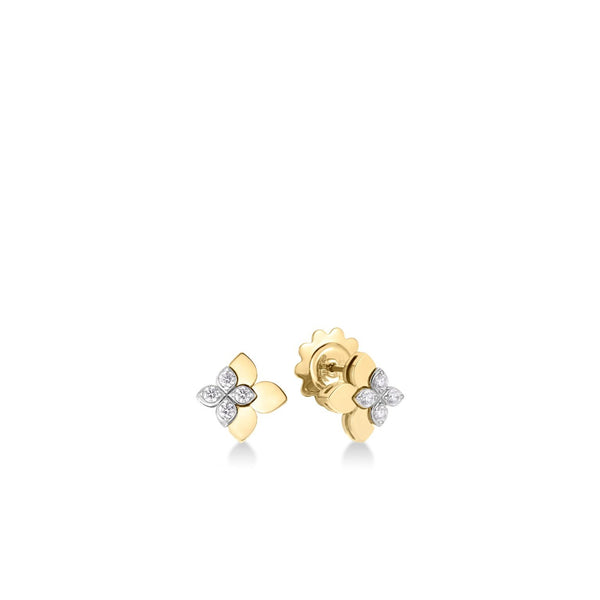 East-to-West Diamond Flower Earrings