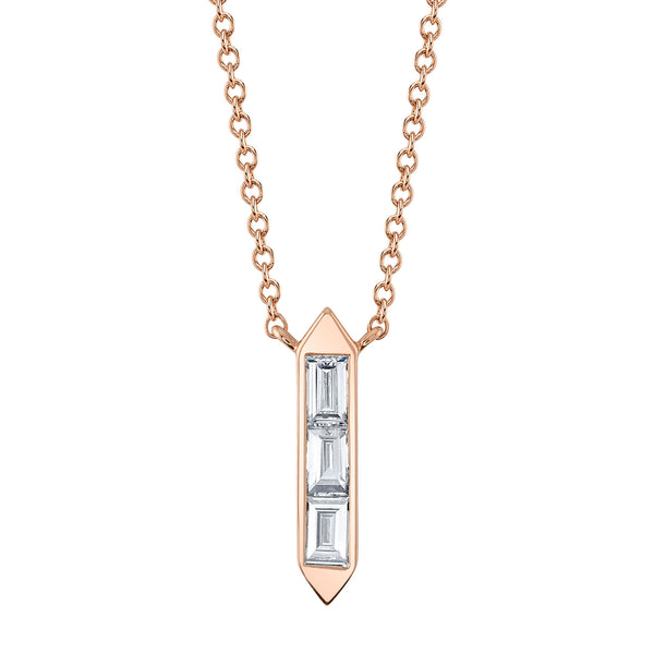 Baguette Diamond Bar Pendant