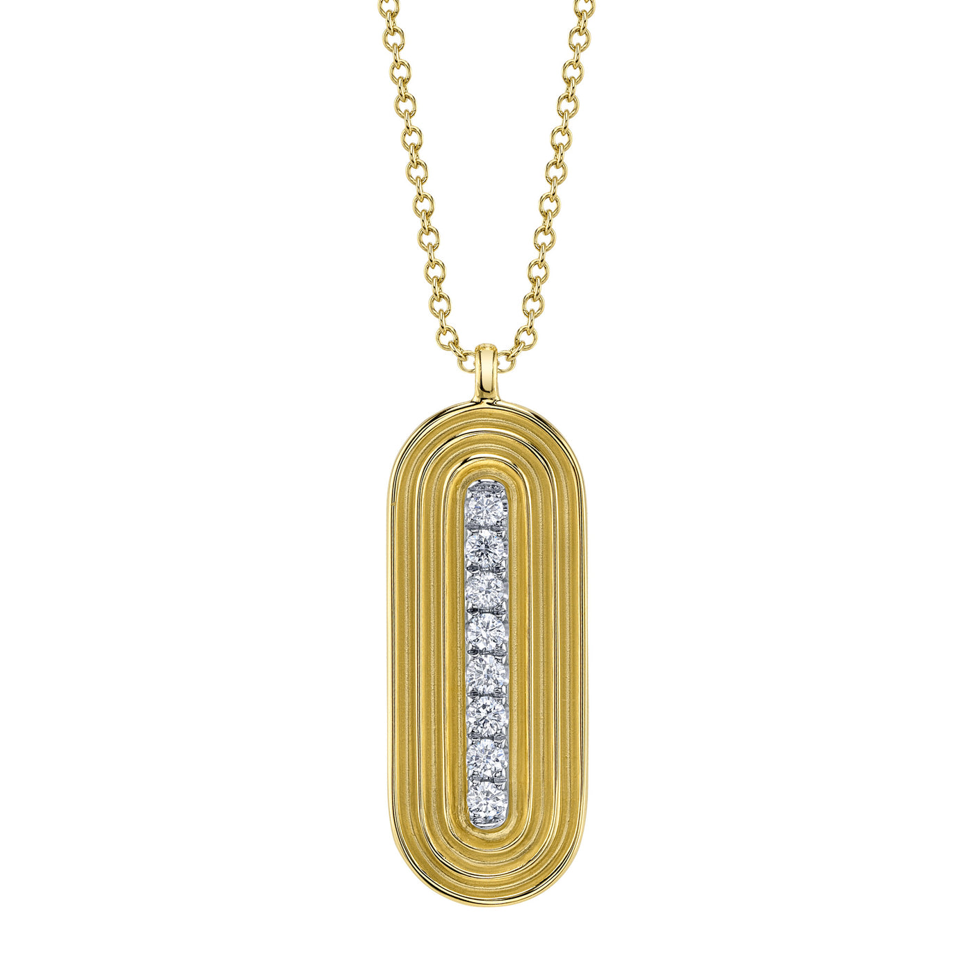 Grooved Round Diamond Pendant