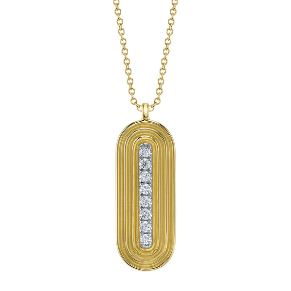 Grooved Round Diamond Pendant