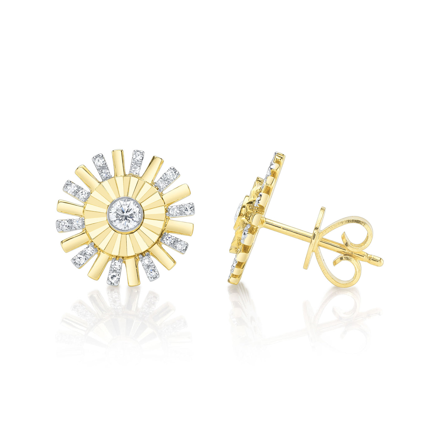 Diamond Sunburst Earrings | .22tw