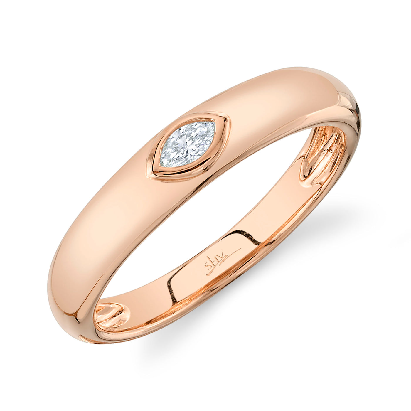 Bezel Set Marquise Diamond Band